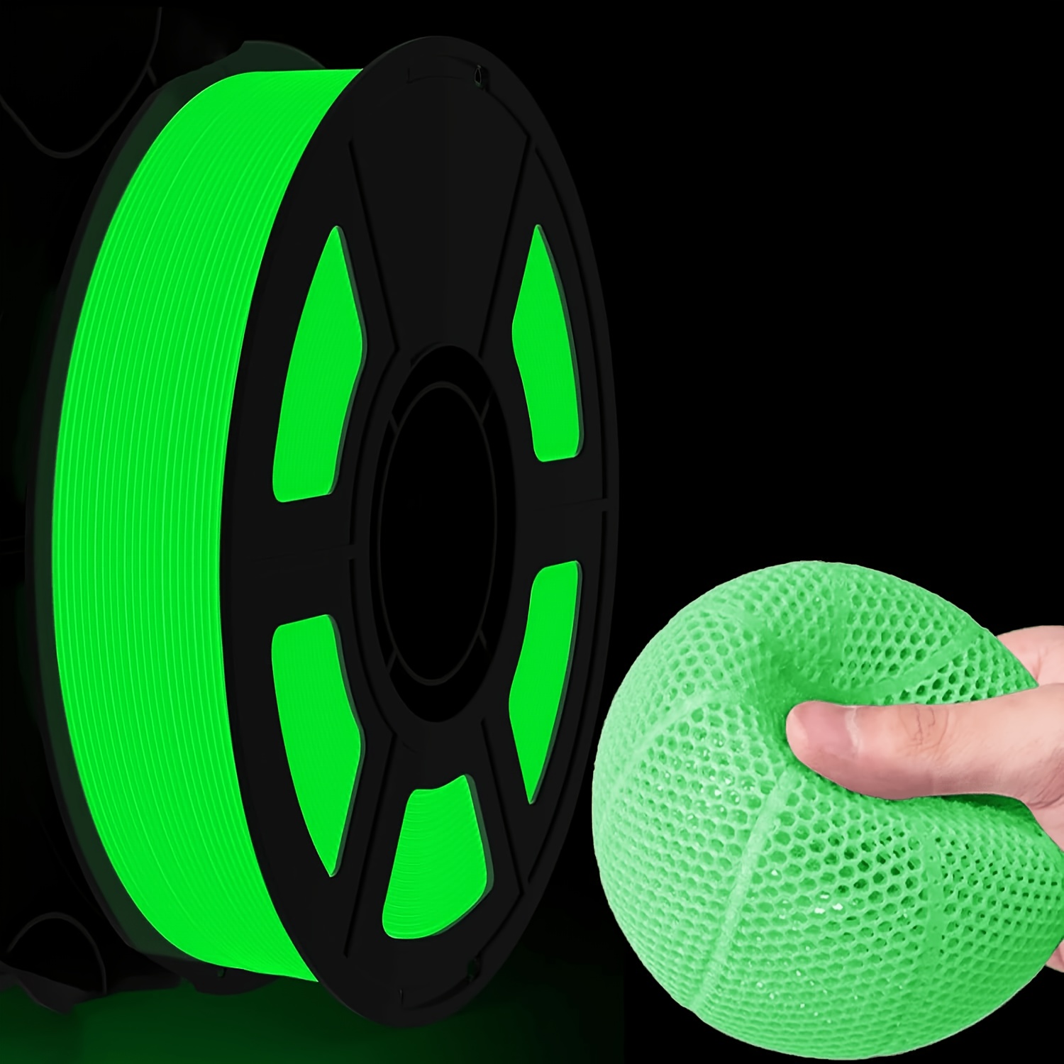 TEMU Pla 3d Printer Filament Pla Filament 1.75mm, Wound Luminous Pla 3d Printer Filament, Dimensional +/- 0.02mm, 200g/ 0.44lb Fit Most Fdm 3d