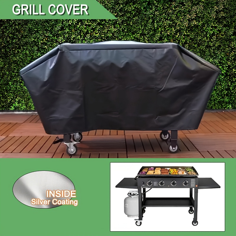 

[popular ] Waterproof Flat Grill Cover For 36" Blackstone Griddle, Uv-coated, Fade-resistant Fabric, Drawstring Closure, Multifunctional Handles - Black, Size: 66.5"lx22.5"wx26"h, Silvery Coating,