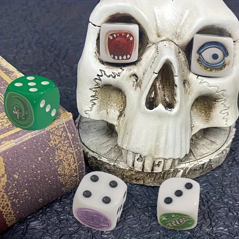 

5pcs/set Monster Dice Resin Monster Dice Halloween Bar Party Tabletop Game Toy