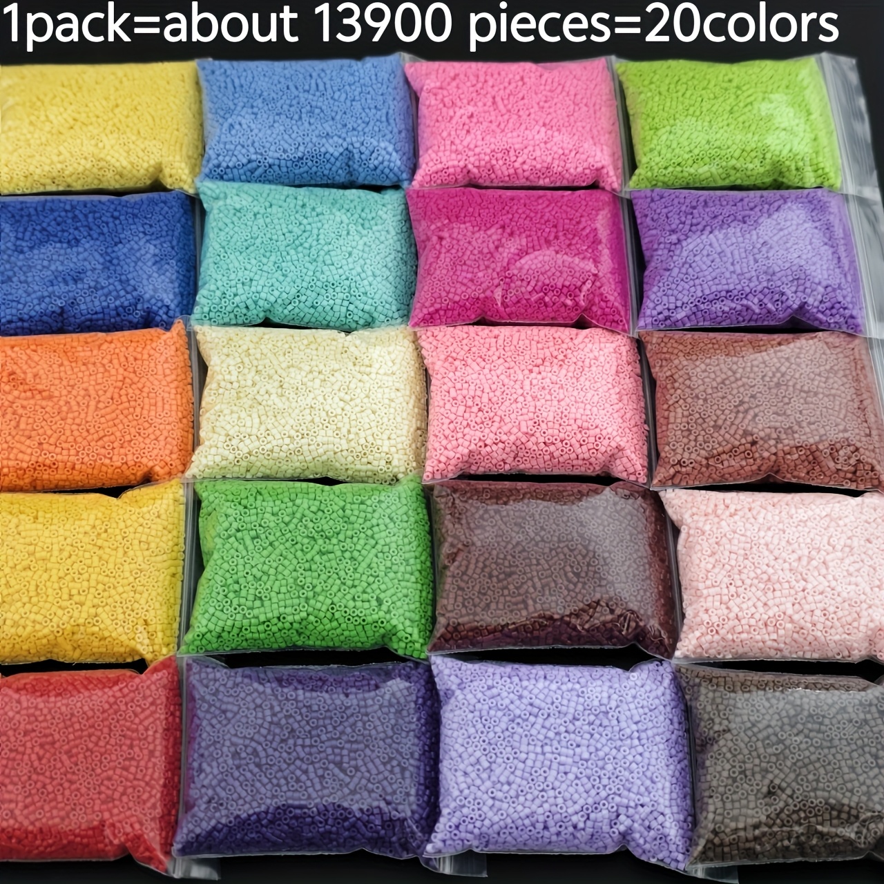 TEMU Perline di vetro da 13.900 pezzi da 1,6 mm in 20 colori, perline per artigianato lisce e lucide in tonalit� vivaci e , perline decorative adatte