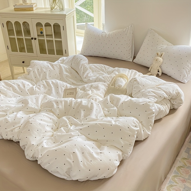 Image of 3pcs Fresh And Simple Duvet Cover Set, Aa-sided Design, Reversible, Soft And Comfortable, Suitable For Bedroom, , Dormitory, 1* Duvet Cover + 2* Pillowcases, No Filling