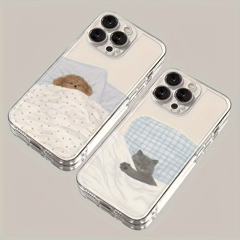 

2 Packs Of Cute Couple Kitten And Puppy Sleeping Space Anti-fall Mobile Phone Case