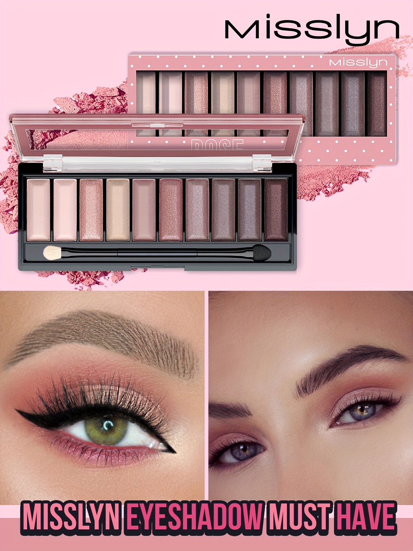 All-in-One Paleta Sjenila s Pokretnim Sun Visorom - Mat i Šljokasti Efekti, Nude Nijanse od Svijetlih do Tamnih (Bež, Braon, Roza, Siva, Crna), Dugotrajna Formula za Svakodnevne i Večernje Makeup Izglede - Organizator i Paleta u Jednom, Višenamjenski Alat za Šminkanje, Elegantno Pakiranje, Lagana Primjena