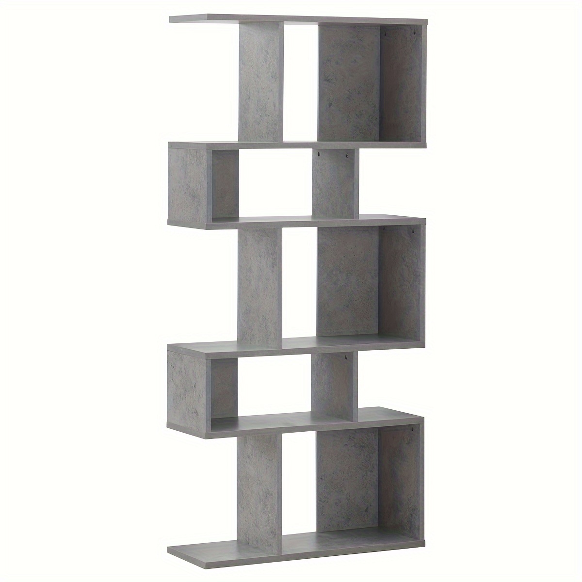

1pc 5 Cubes Ladder Shelf Freestanding Corner Bookshelf, Display Rack Bookcase, Gray