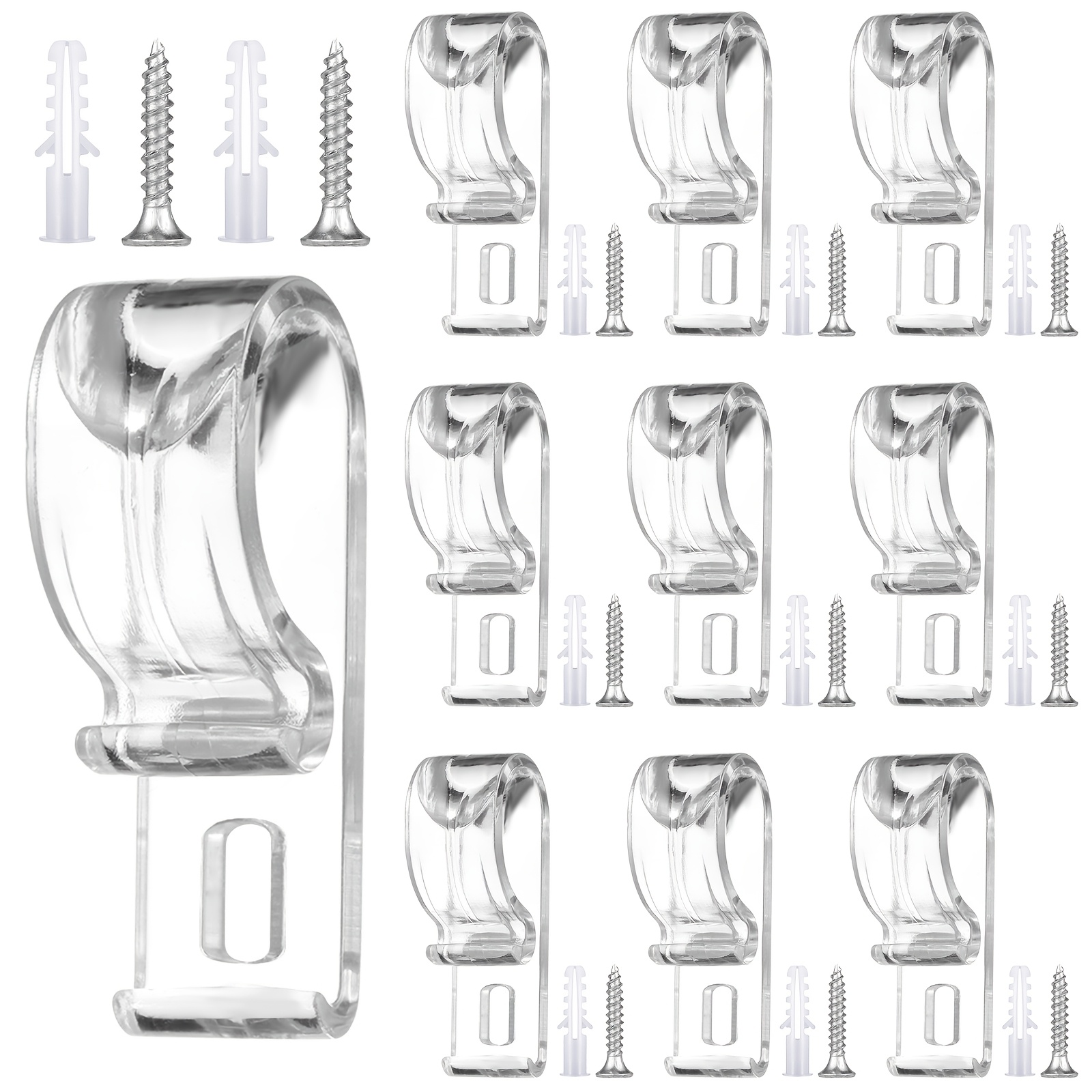 Slim Cord Chain Guide Clip For Roller Blinds – Child Safety, Clear, Screw-On (Penbrice)