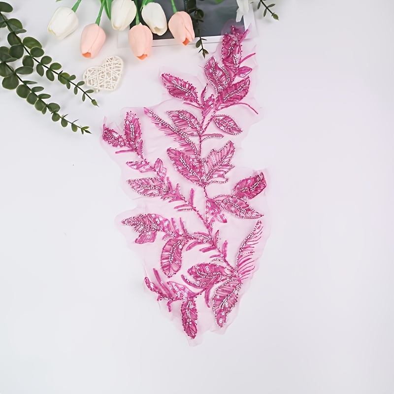 BNH5399 New Color Sequins Embroidered Leaves for Dresses