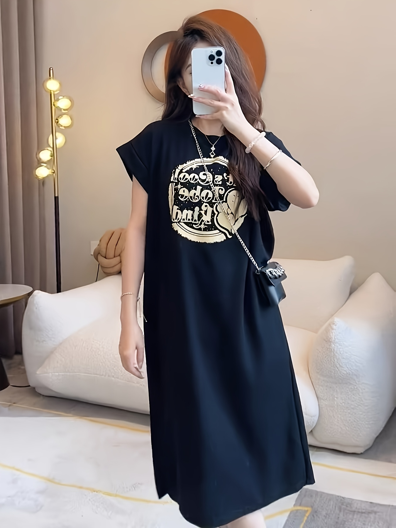 korean style long summer dress women knee length loose - Temu United Arab  Emirates