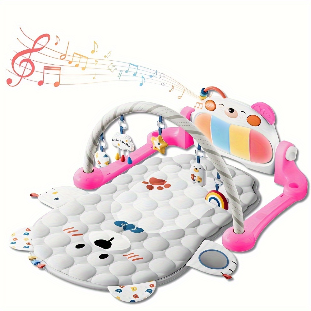 

Play Mat - Double-sided Piano Gym With Musical, Thick Bear-style Tummy Time Mat, Enlightenment Mat For Home Play Room Floor