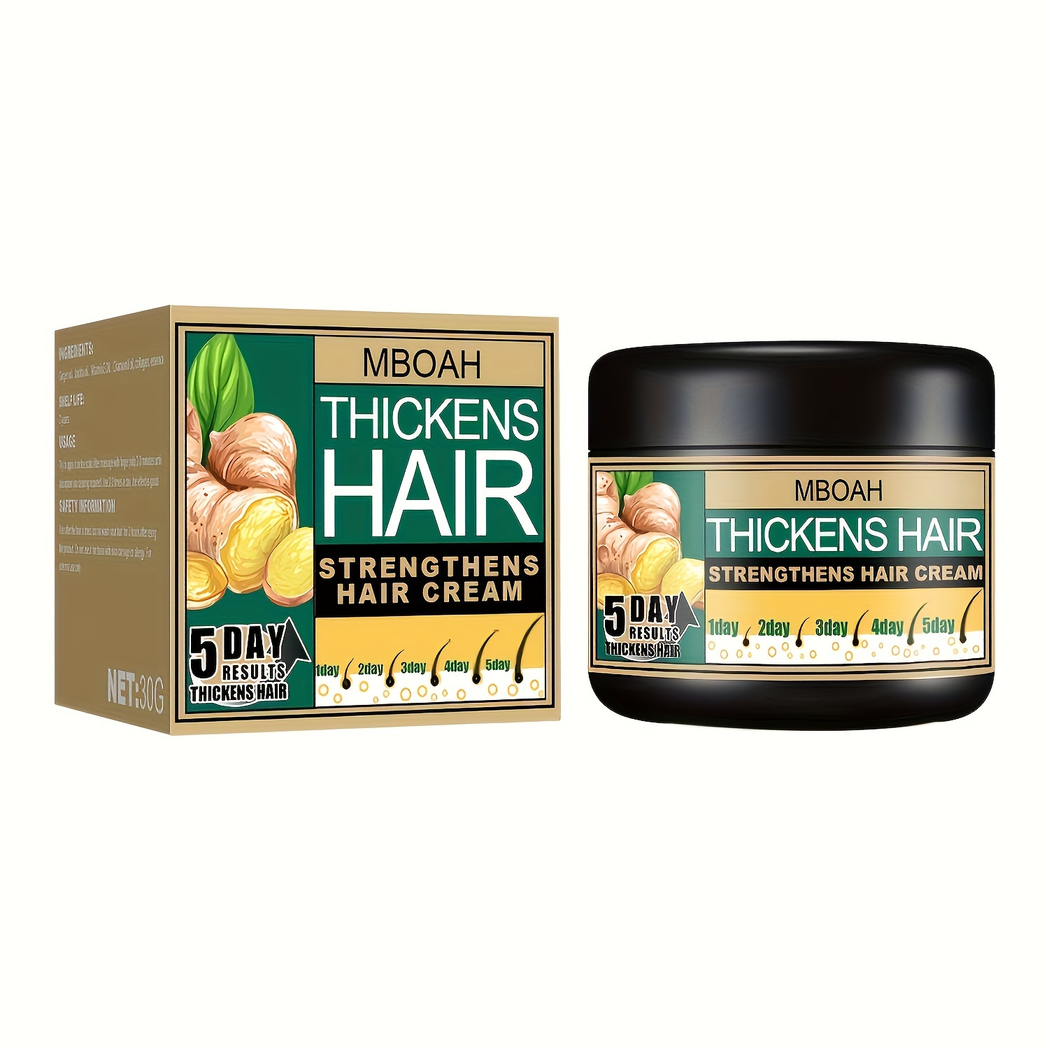 

1pc Hair Thickening Cream With Ginger, Jojoba Oil, Collagen Protein & Vitamin E, Hair Smoothing Conditioner For Dry & Damaged Hair, Hair Care Product