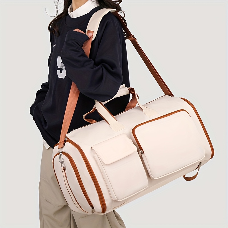 Moqueta de Nylon para Mujer, Bolso Multifuncional con Compartimento Separado Seco/Húmedo y Diseño de Zona para Zapatos, Mochila de Viaje con Muchas Bolsillos Ideal para Negocios y Viajes
