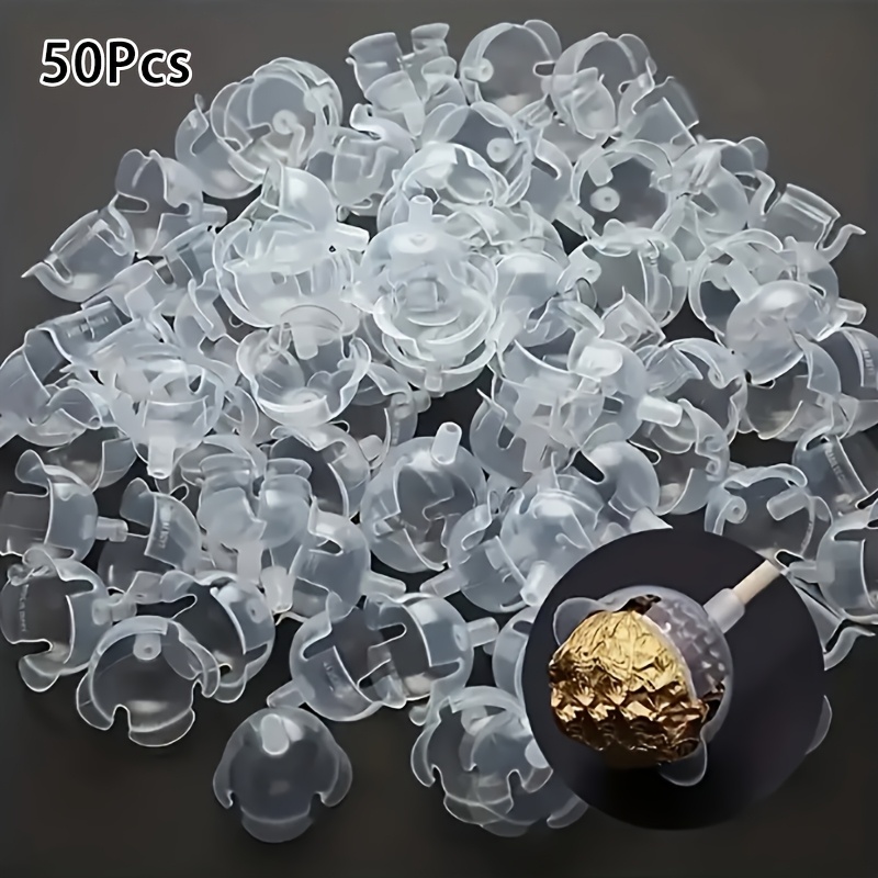 E-shop 50 Stück Schokoladenkugelhalter, Blumenbonbonkugel-Bouquet mit fester Basis, Verpackungsmaterialien, Valentinstags-Bouquet-Verpackung