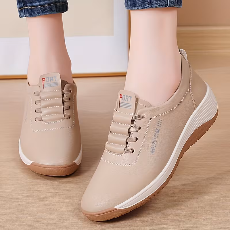 chaussures de maman élégantes pour femme, chaussures de travail décontractées antidérapantes à allongeant, mocassins à semelle durable et confortable, avec semelle épaisse à allongeant, confort à enfiler à semelle souple, lacets élastiques, baskets décontractées polyvalentes et Détails du produit 6
