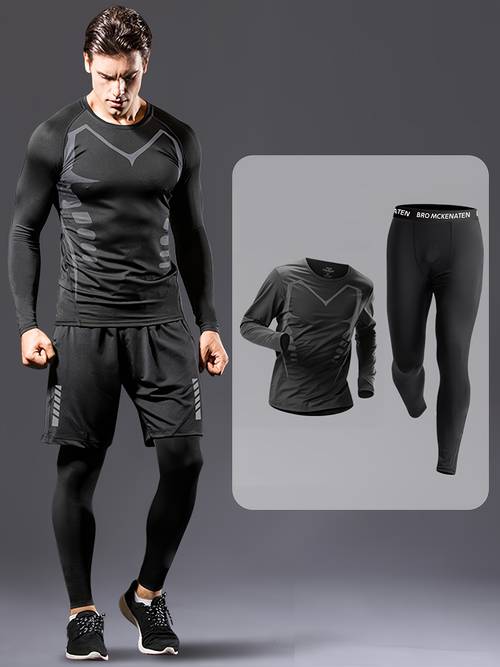 2 build mens pressure training suit tights tights suitable for running and exercise basketball fitness sports compression long sleeved t shirt high elastic fast drying tights sportswear suitable for spring summer