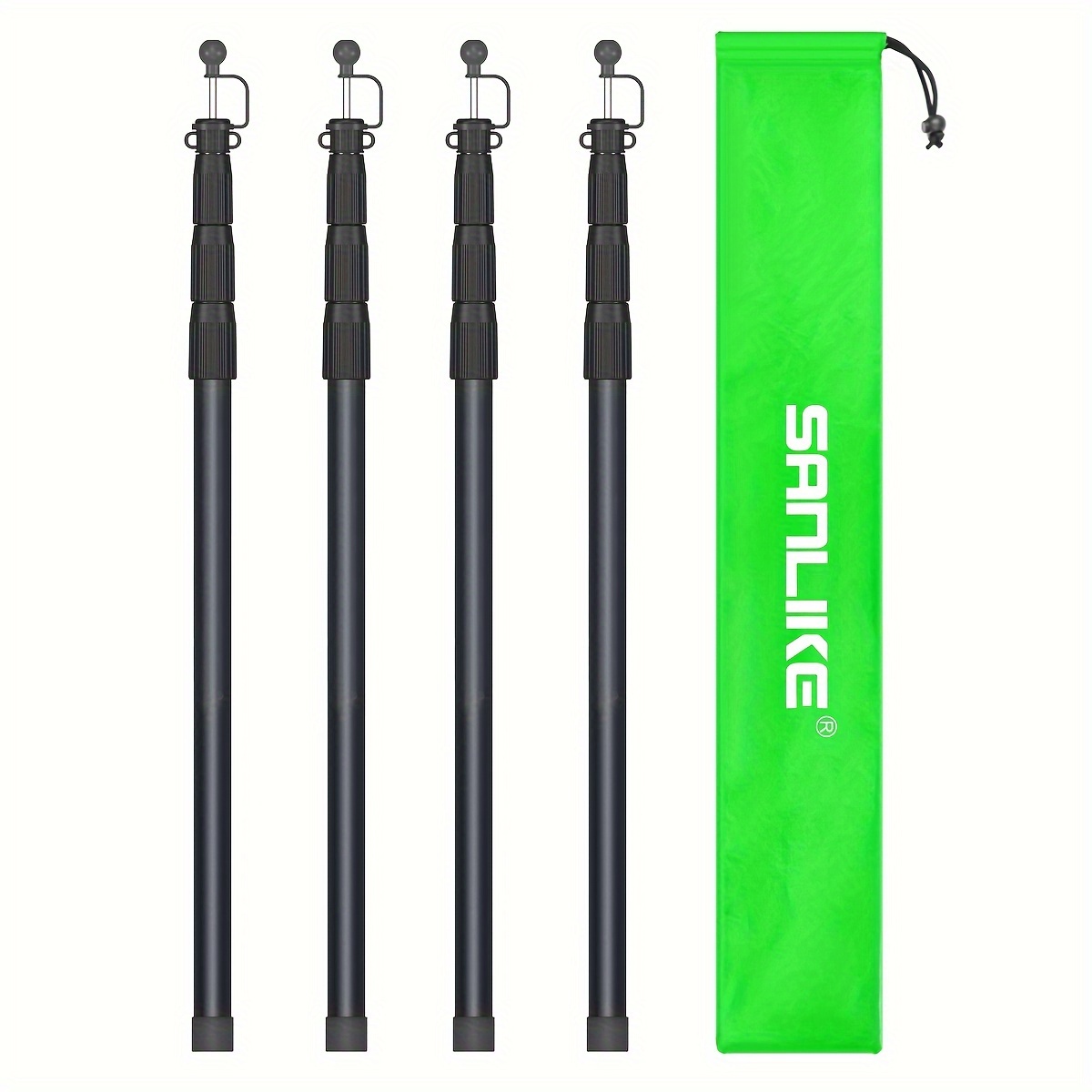 TEMU Telescoping Tent Poles For Tarp, 8.2' Tarp Poles Set Of 4, Tent Poles Replacement, Canopy Poles, Camping Poles For Rooftop Tents, Trekking Pole Tent For Rain Fly, , Awning