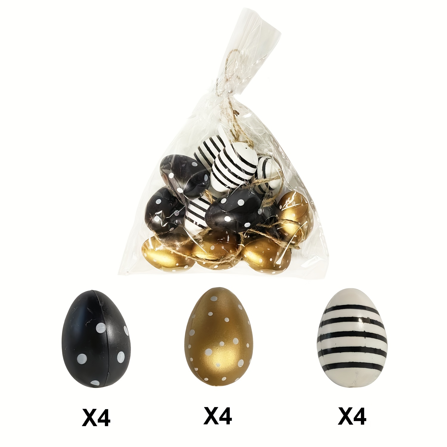 E-shop 12 Stück Osterhängeeier Bunte Ostereier Handbemalte Hängeornamente für Heimparty Dekorationen