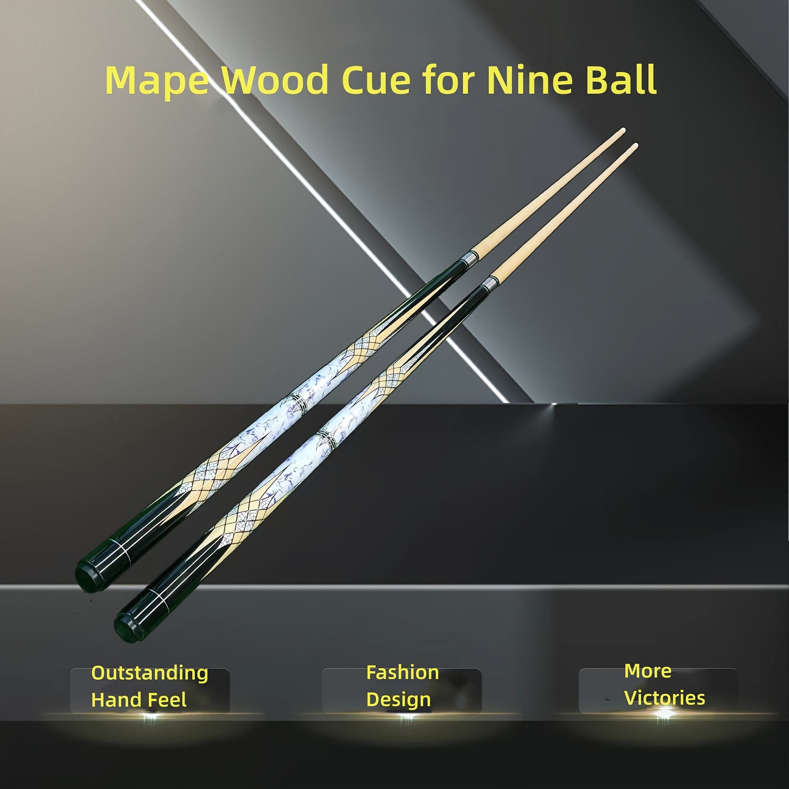 

Vibrant American Billiard Pool Cue Set - 57" With 13mm Tip, Wood Construction For Grip & Control