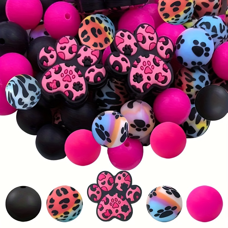 

30pcs Dog Paw Set For Diy Beading , Keychains, Jewelry Making, Necklace & Bracelet