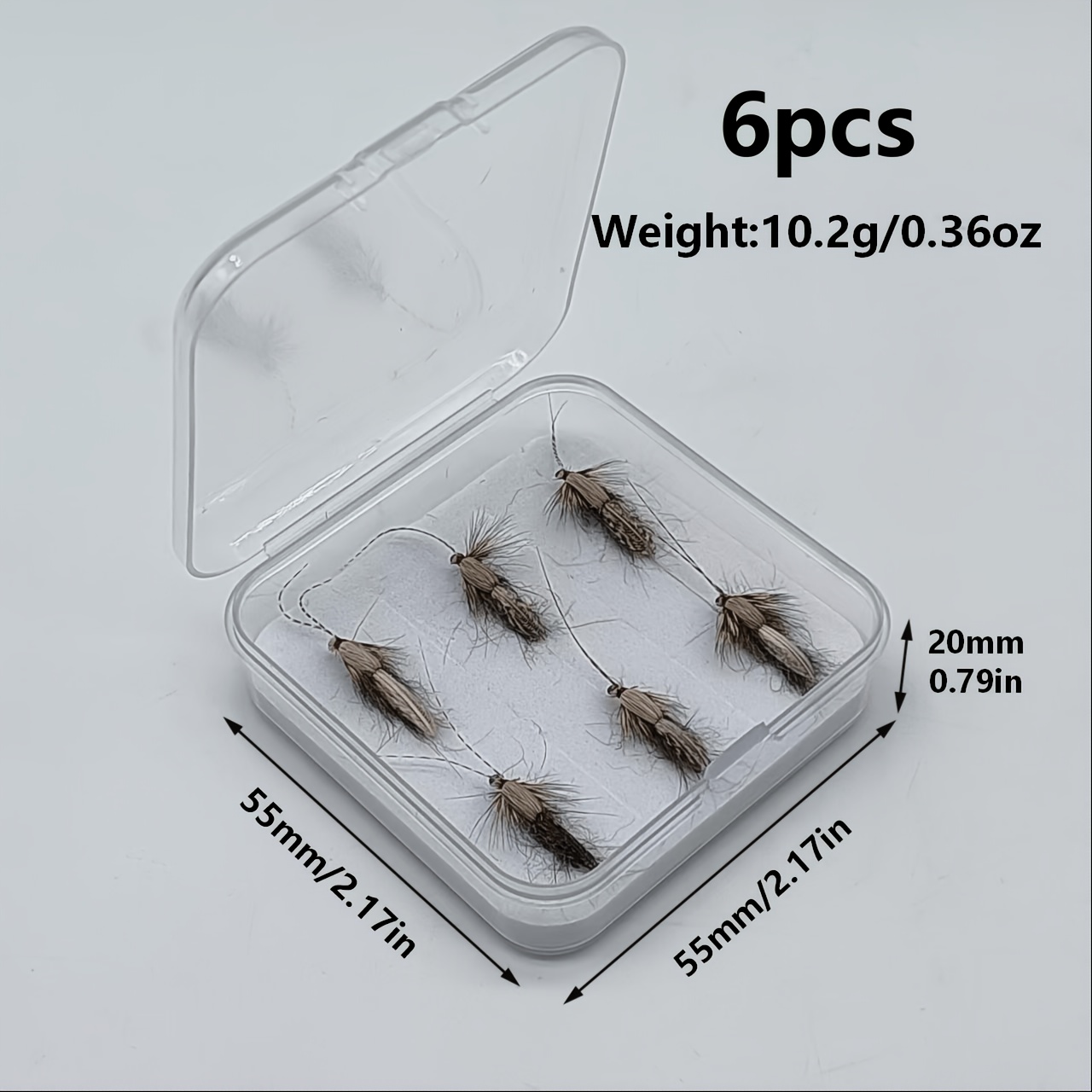 TEMU 6pcs Realistic Stonefly Caddisfly Dry Fly Fishing Lure Suitable For Trout, , Pike - Freshwater Fly Baits With Adult Caddisfly Patterns,
