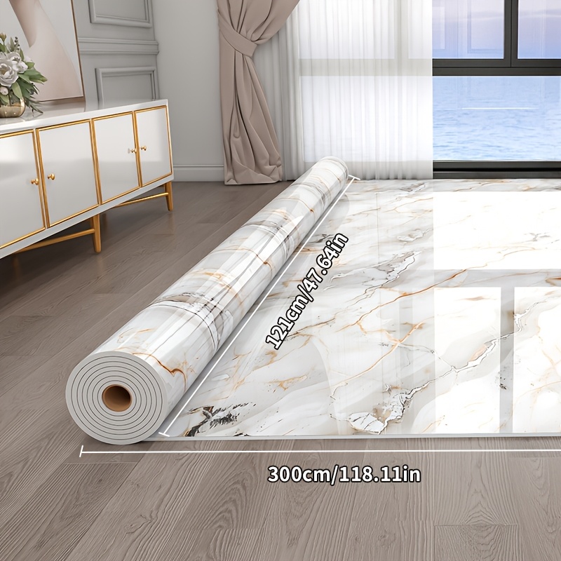 TEMU Rouleau Extra Large Taille 47.64" X 118.11" Papier Peint Vinyle Auto-Adhésif, Stickers de Sol Marbre Extra Épais, Panneaux Muraux Amovibles à et