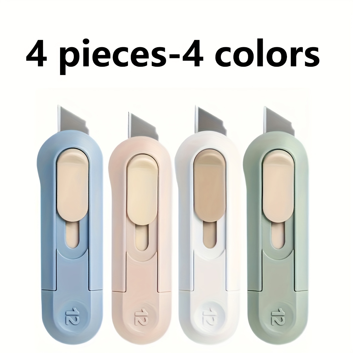 

4/6/8 Mini Knife For Suit With Retractable , Lightweight -style Cardboard Cutter, Suitable For Home And Office, With Manual Pop-up Handle, Portable For Hand Tool And .