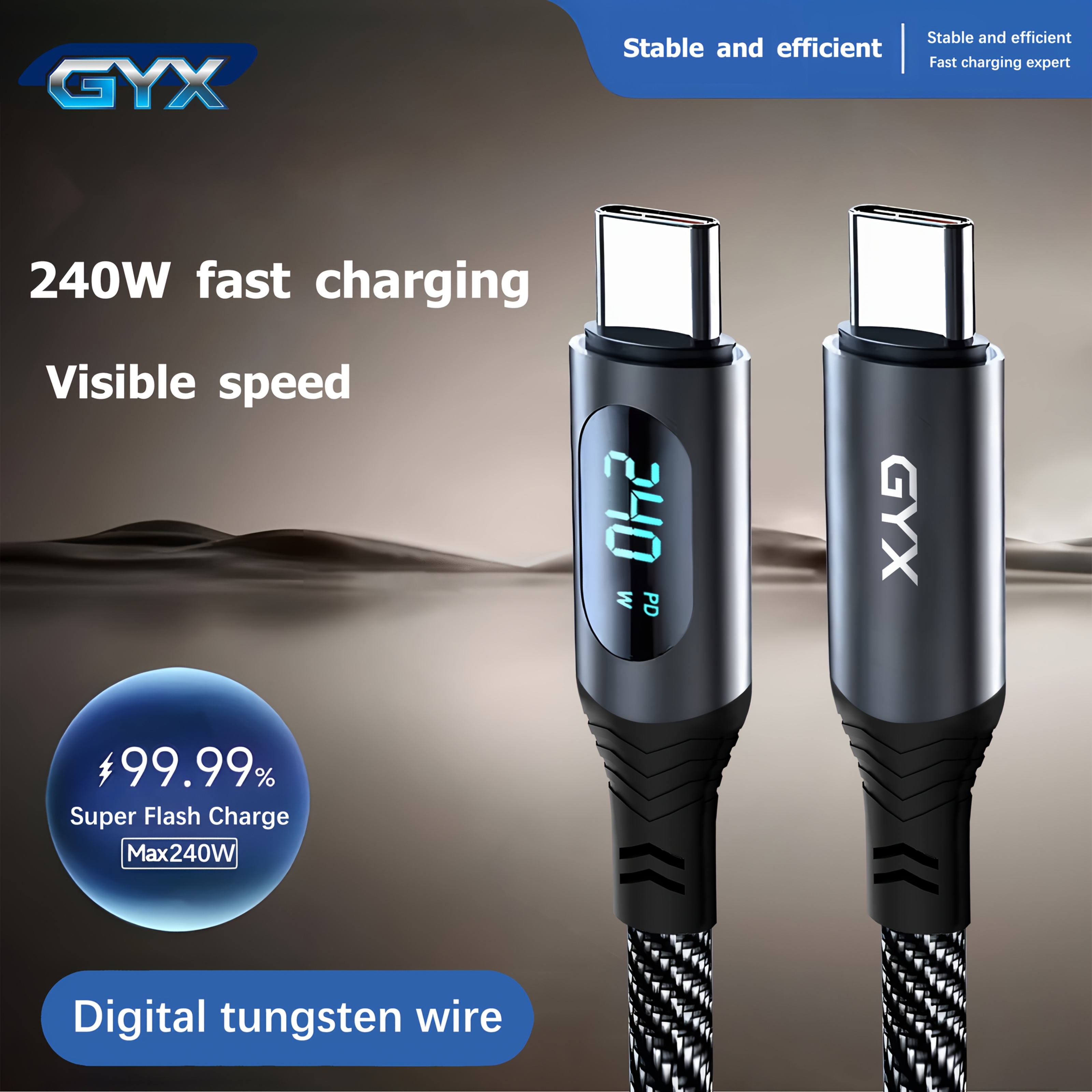 Gyx 240w/66w Ultra-fast Charging Data Transmission, Type C To Type C Usb A Interface Data Cable, Suitable For Devices Such As Galaxy, Iphone 15/16/17, Macbook/ipad, Etc