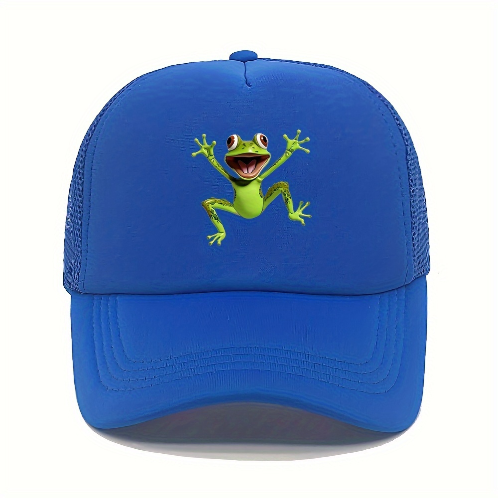 Unisex Frog Print Trucker Hat Adjustable Snapback Baseball Cap Outdoor Funny Frog Trucker Hat – Embroidered Mesh Back Cap - Etsy main image 2