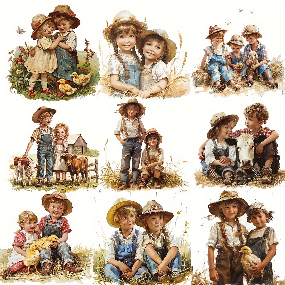 

Rural-themed - Matte Finish, Reusable Cartoon Designs For Scrapbooking, Laptops, Luggage & Walls