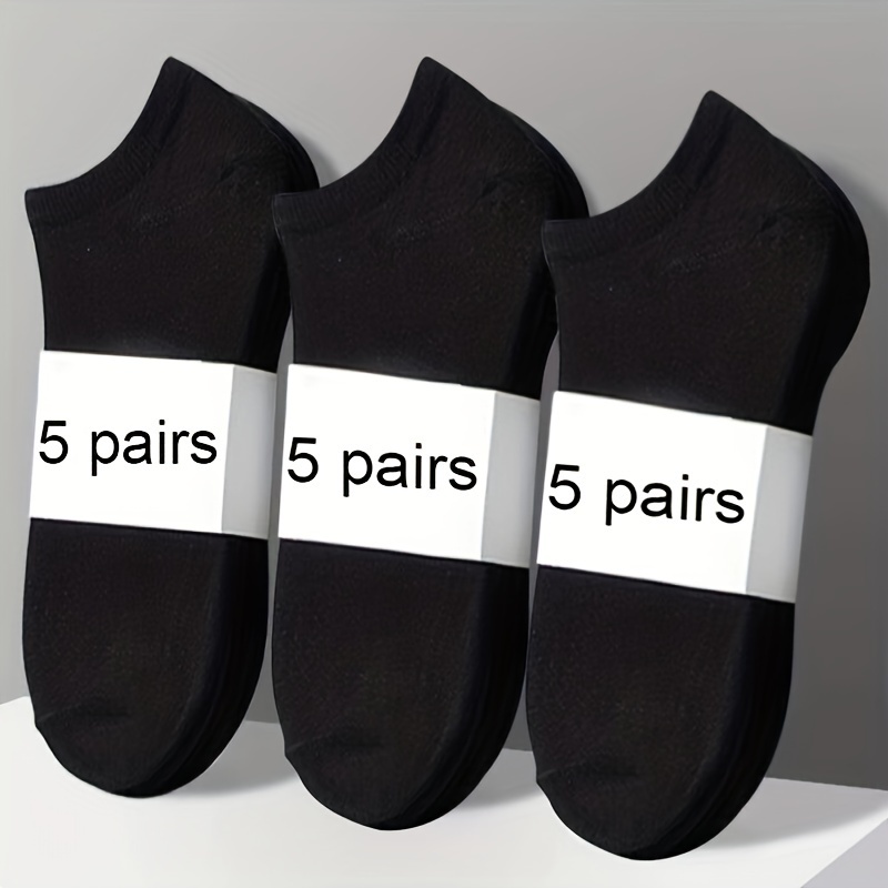 TEMU 5 Pairs Of Super Soft Solid Color Socks For Men And Women, Made Of - Odor Proof, Sweat Proof, Low Cut, Breathable - Ideal For Daily Wear, Sports