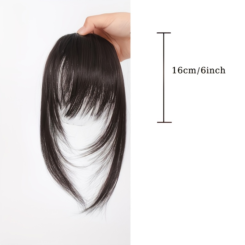 womens elegant straight synthetic hair extensions with layered bangs side   bangs natural looking hairpiece for versatile styling       stylish hairpiece secure clip attachment details 3