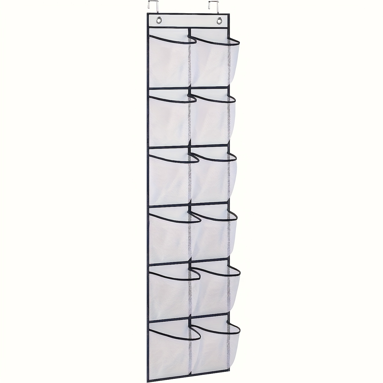 TEMU 12-pocket Over-the-door Hanging Organizer For Shoes, Socks & Accessories - Foldable Storage Bag With Grid Compartments, Space-saving Design For