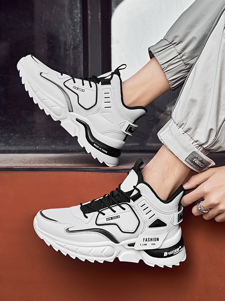 Zapatillas Chunky de Moda para Hombre - Duraderas y Absorbentes de Impactos - Cómodas con Diseño Antideslizante y Cordones para Aventuras al Aire Libre - Ideales para el Uso Diario de los Hombres