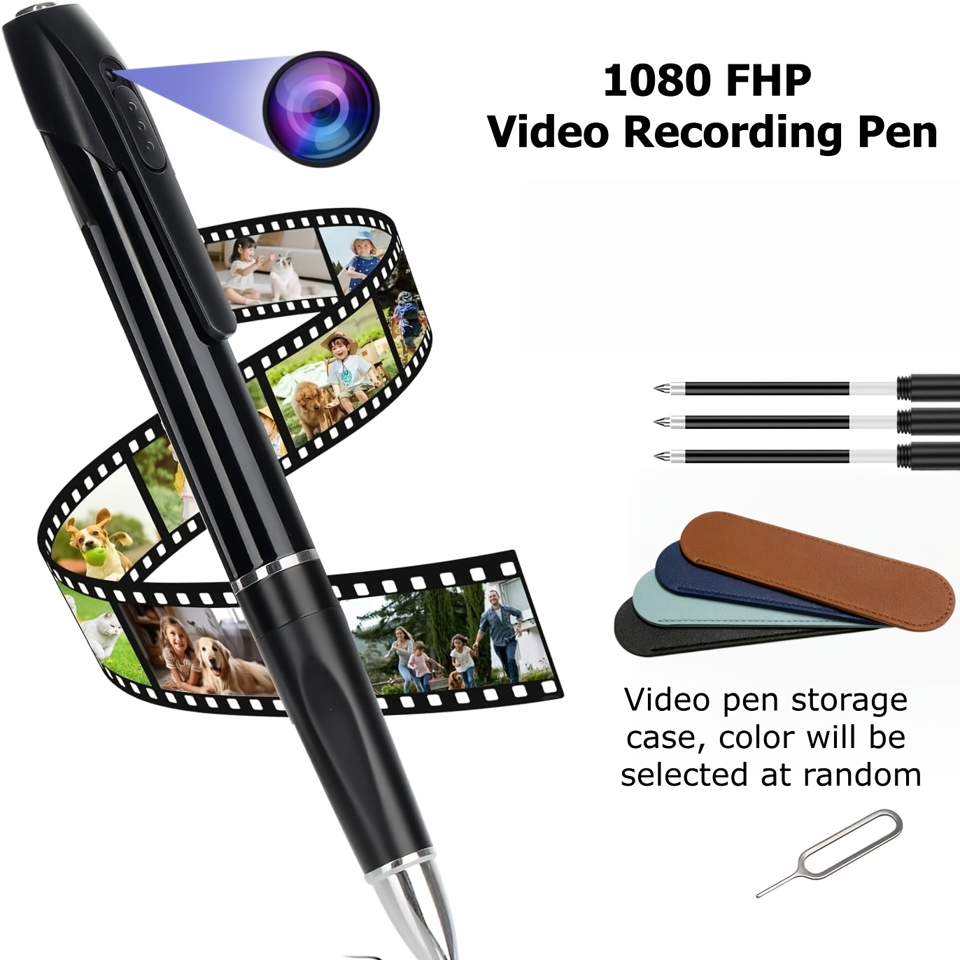 Image of 1080p Network Pen Camera, Supports Control, Tf Card Storage, Loop Recording, Alarm Push. Suitable For Classrooms, Study, Meetings, Business Negotiations. Rechargeable Battery, Free Storage Bag