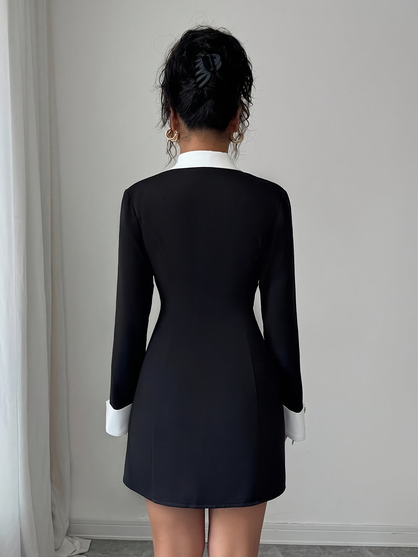 split black and white dress Asymmetrical Halloween Dress main image 1