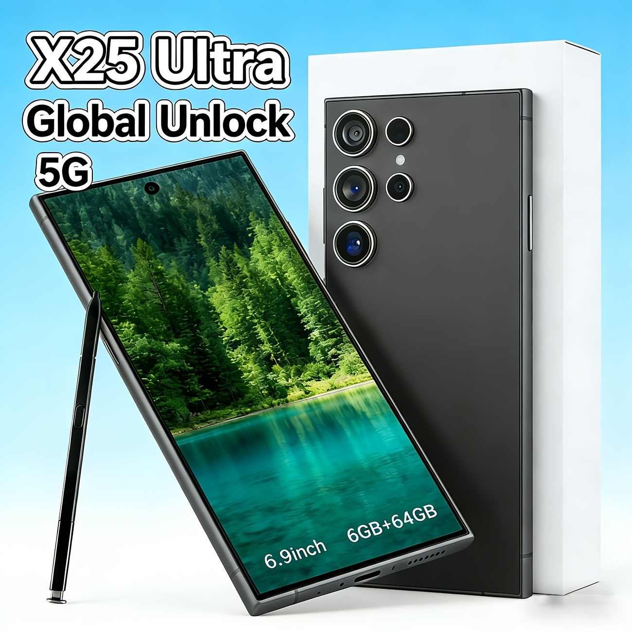 x25 ultra 6gb 64gb 2026 upgrade edition an unlocked   smartphone with 5g   massive storage a 6 9 inch full hd   sim support long   and gps this   phone is ideal for   Product details 8