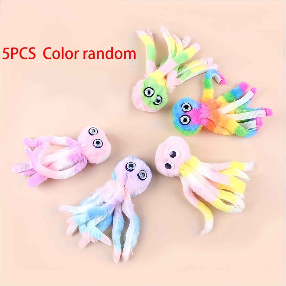 TEMU Cute Octopus Stuffed Toy For Cats - Chew And Kick Play, Replacement Heads For Teaser Wands, In Colors For Indoor , Without Battery