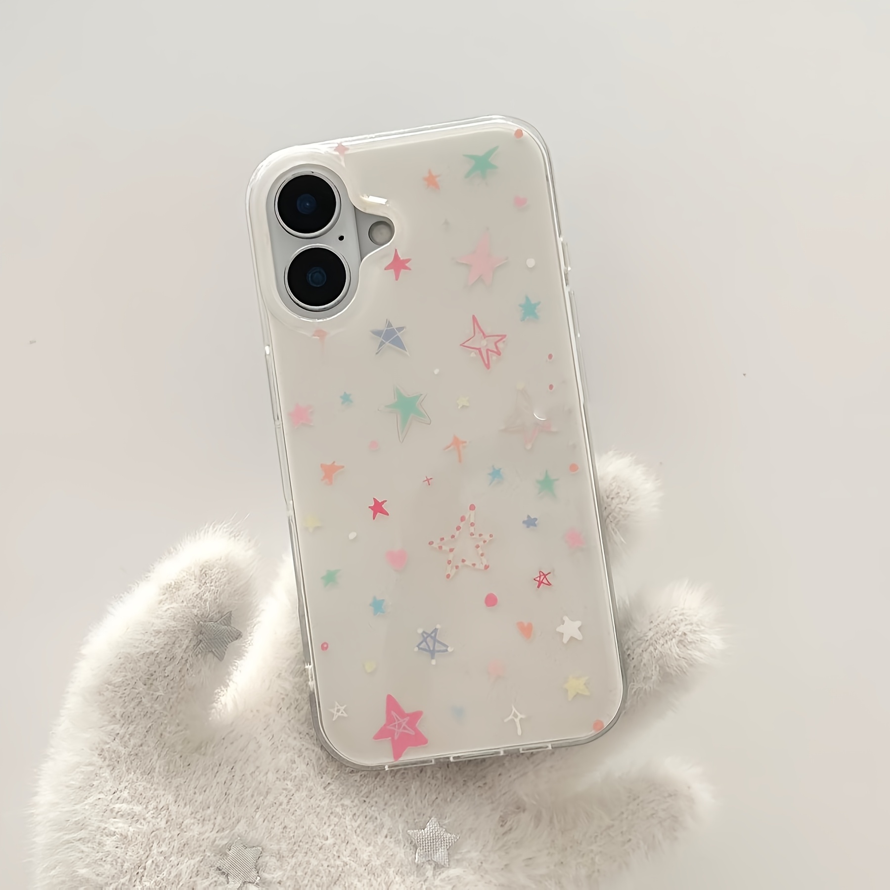 TEMU Phone Case - A Transparent And Colorful Star-shaped Phone Case, Compatible With Iphone 17/16 Pro Max/15 Pro Max/14 Pro/13 Pro/13 - Featuring A