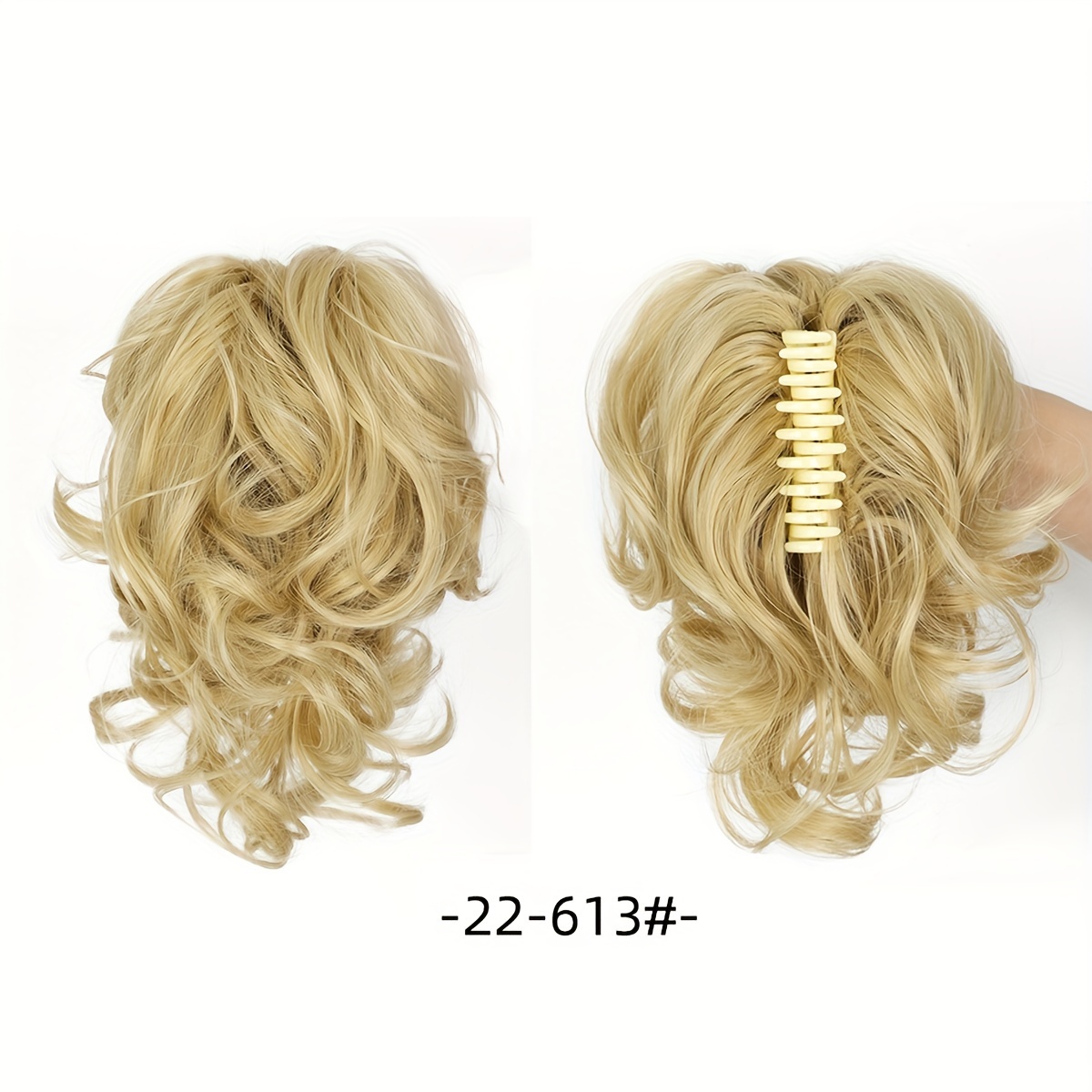 wavy short ponytail clip for women with a   look details 3