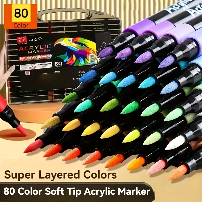 80 farben acrylmarker set professionelles mal färbemarker Temu