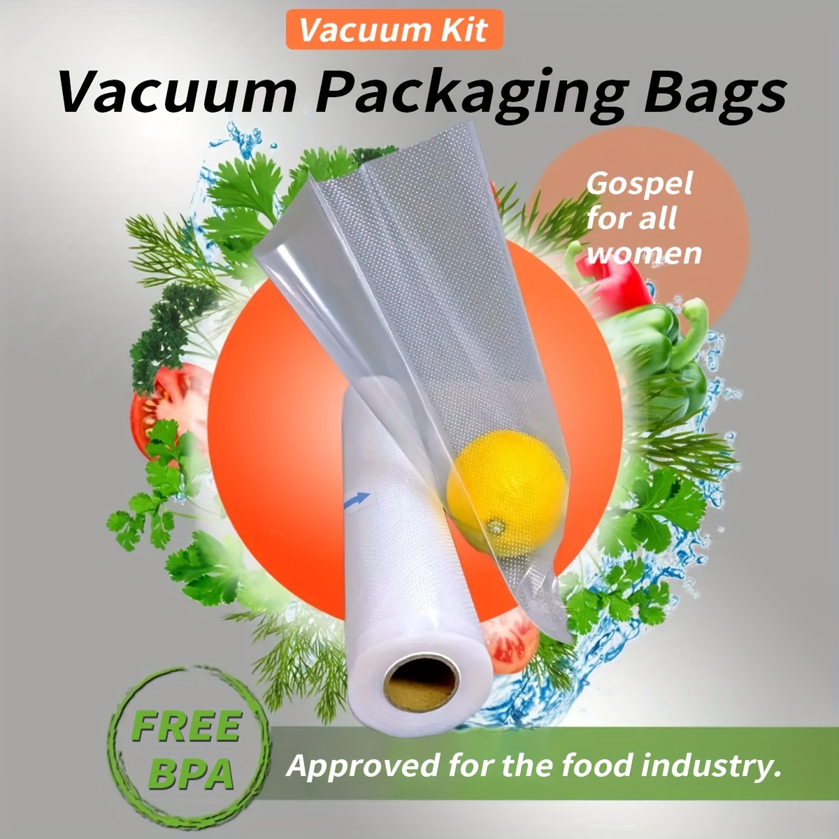 

1 Roll Of Food Vacuum Sealed Bag, Free Of Bisphenol A, 7 Layer Co Extruded Diamond Pattern Vacuum Film Bag, Vacuum Preservation Bag, Pattern Film Food Packaging Bag