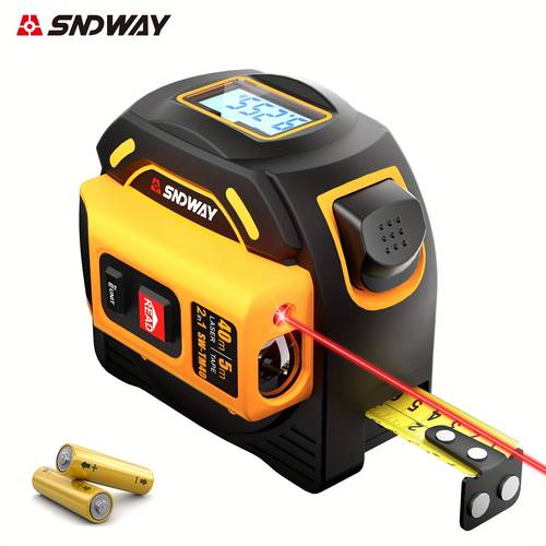 2 in 1 laser tape measure digital laser distance meter 131ft laser measurement and 16ft steel tape measure digital tape measure regular tape measure for tool box portable measuring tools with 2 aaa battery ft unit