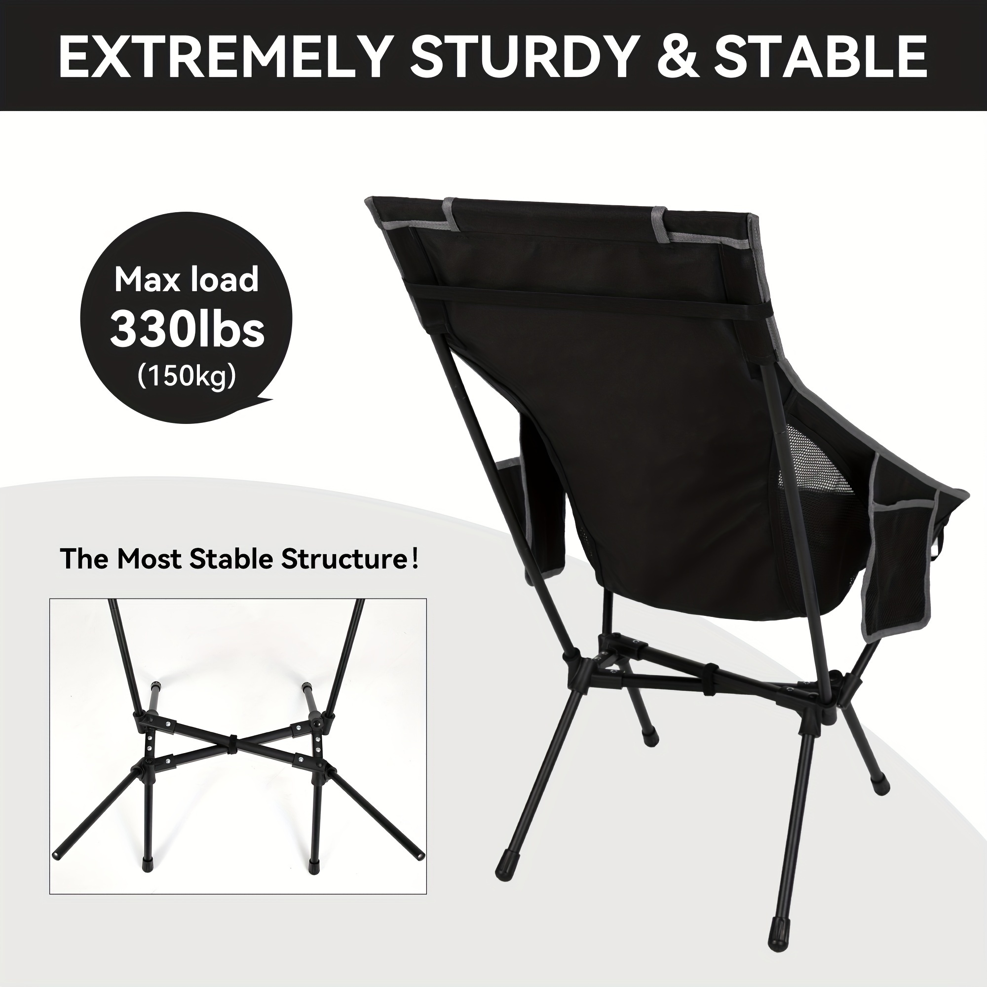 Portable And Lightweight Folding Chair, Backrest Chair, For Outdoor Camping  And Fishing