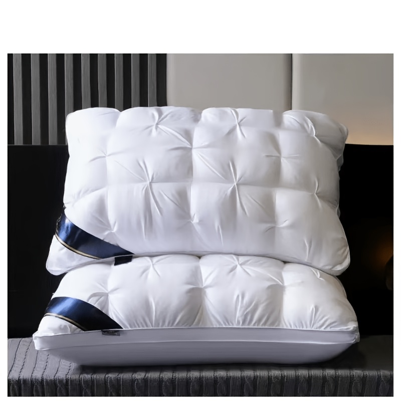 TEMU [ Pillow]1/2pcs Luxury 5- Quality Pillow | 1100/900g Weight, Machine Washable, Non-collapse High Pillow Core, Deep Sleep, All Season