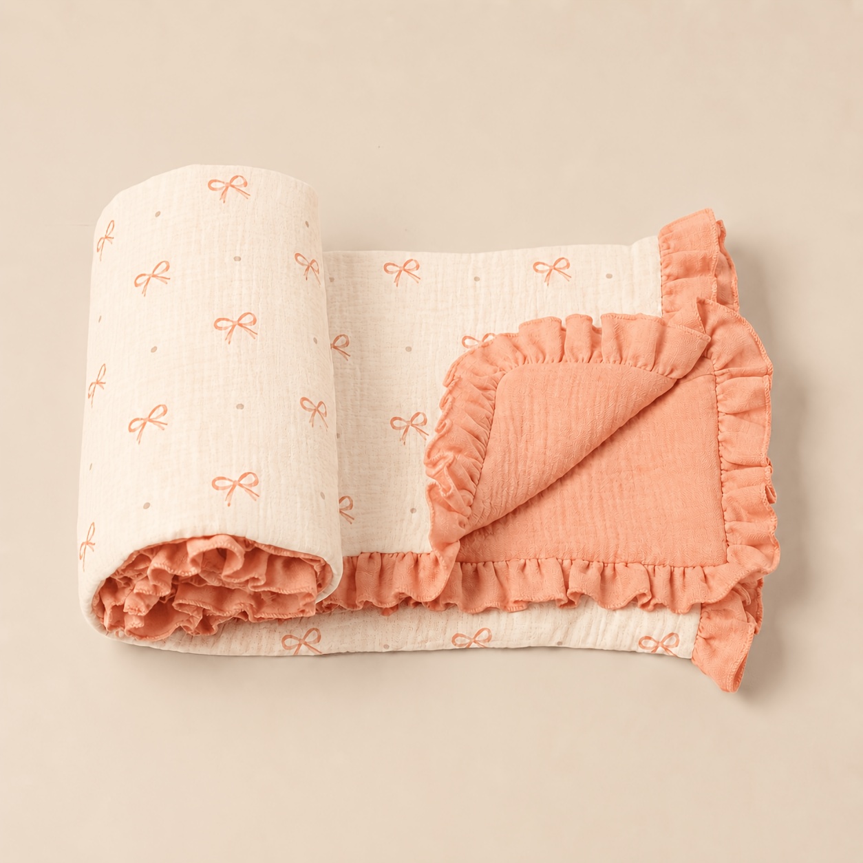 Ruffled Gauze Newborn Swaddle Wrap