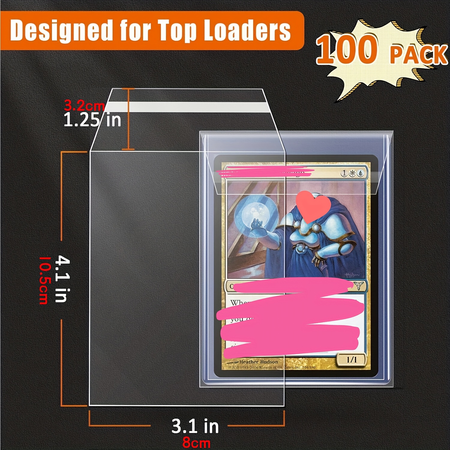 Top Loader Sleeves 100 Pack, Penny Sleeves for Top Loaders Trading Card Ultra Protection for Pro Collector (100Pack)