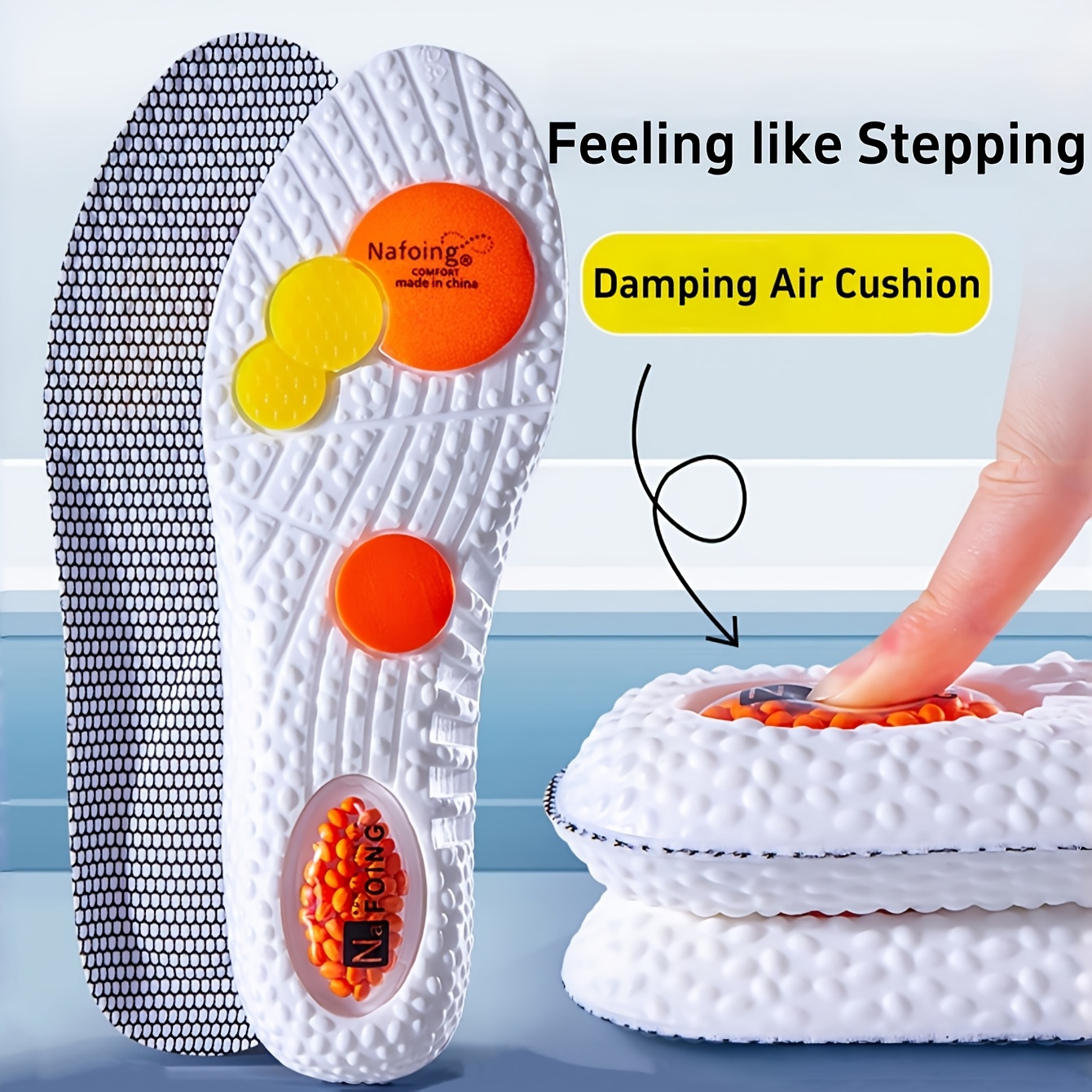 E-shop 1 Paar Sportschuhe für Herren Damen mit Stoßdämpfung, elastischer Fußgewölbestütze, durchgegliederter Einlegesohle, bequem, weich atmungsaktiv