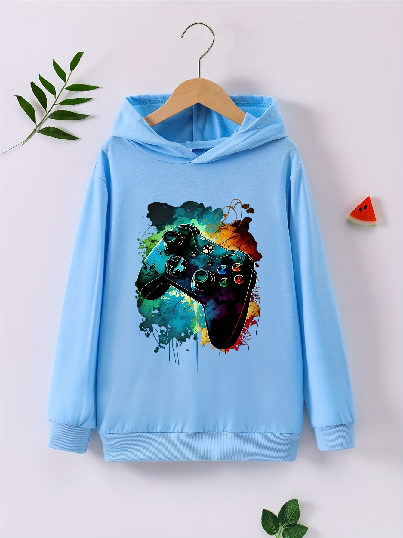 boys hooded sweatshirt splatter controller print Temu United Kingdom