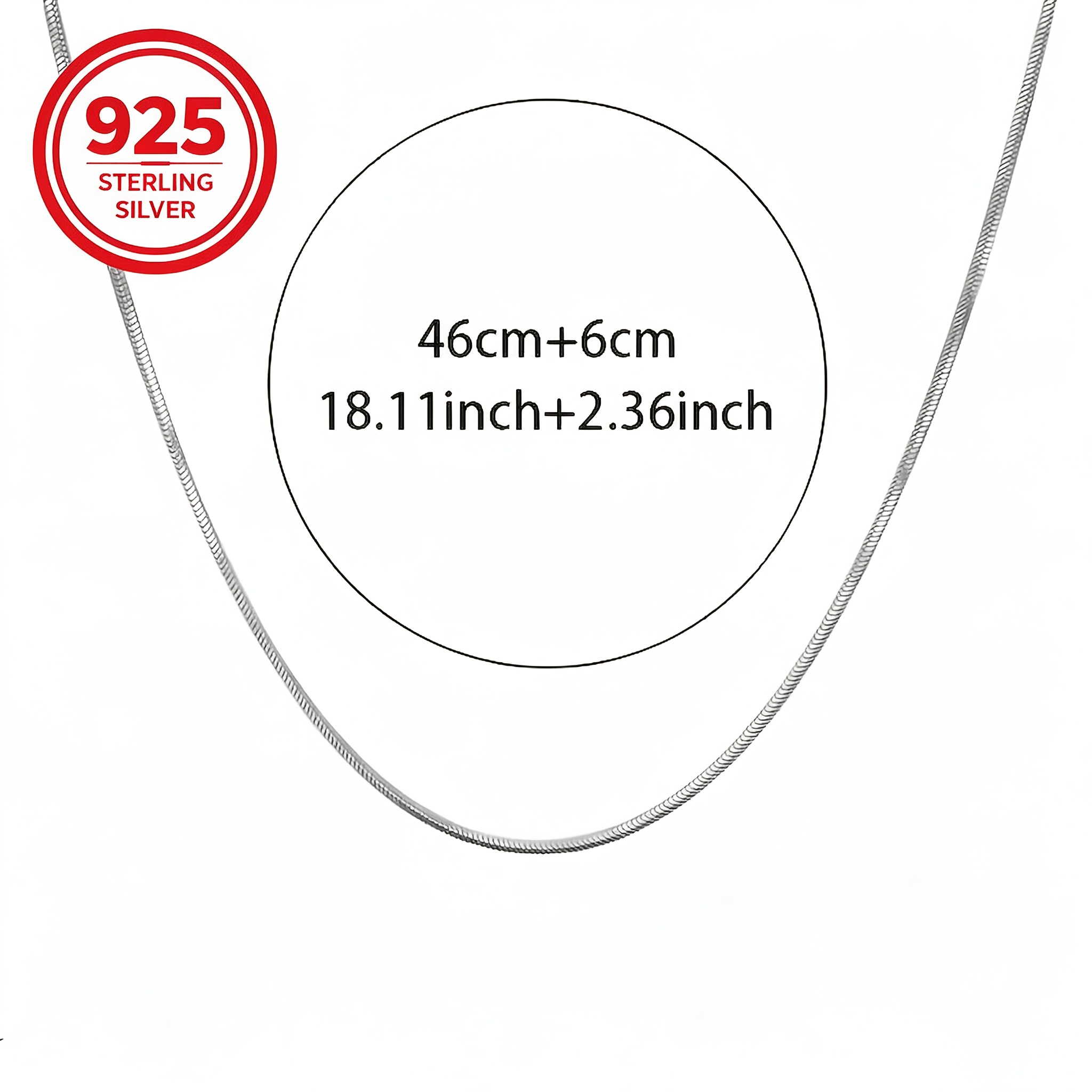 925 Silver Low-Allergy Fine Snake Bone Necklace