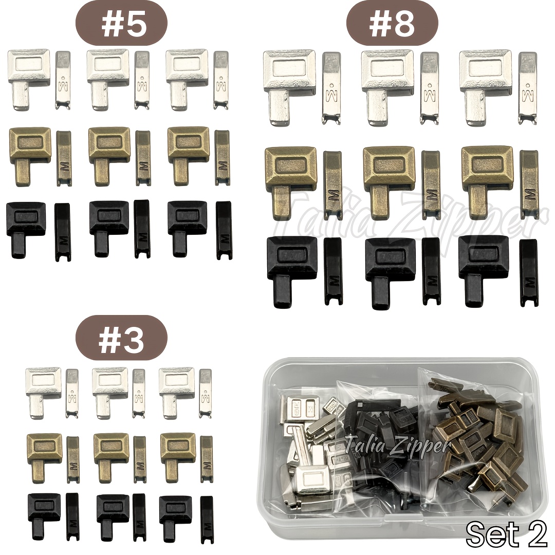 Image of 54pcs 27 Sets #3 #5 #8 Zipper Kit With Open-end Metal Sliders | Replacement Zippers For Clothing, Bags, Crafts | Durable And Smooth Ykk Style Zippers