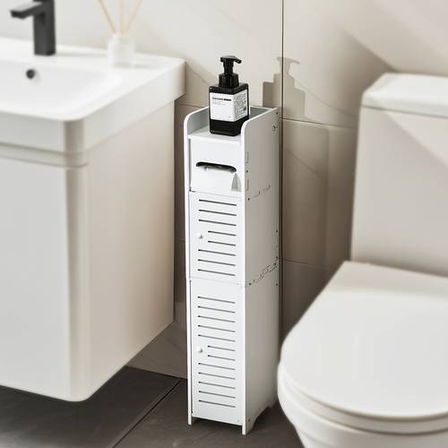 small bathroom storage cabinet crafed pvc organizer ideal for tight spaces easy to assemble durable multi purpose toilet paper holder cabinet for bathroom bedroom living room