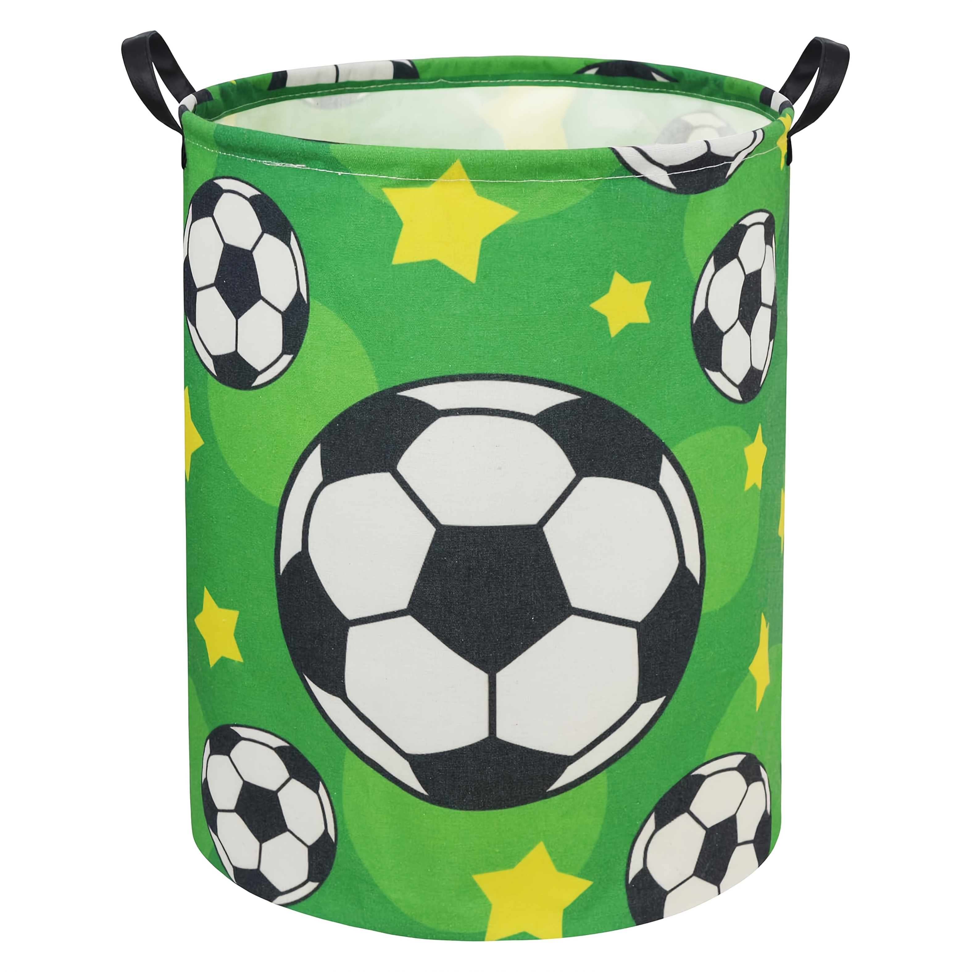 TEMU 1pc, Dokriy, Soccer-themed Laundry Hamper For Storage, Perfect For Room Decoration, Suitable For Bedroom And Bathroom (green Soccer), Shelf